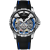 马克华菲（FAIRWHALE）手表镂空飞轮全自动机械表新款国潮男士腕表防水夜光运动男表礼物 银壳蓝面胶带