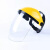 立采电焊面罩具 轻便氩弧焊全脸防护烤脸打眼强光头戴式PC焊帽 黄顶透明面罩 1个价