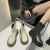鞋柜达芙妮集团旗下切尔西女靴时尚马丁靴女2024秋季新款英伦风瘦瘦靴 米白色 39