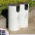 厂销不锈钢垃圾桶简约户外环分类商场收纳区小桶定制桶保带盖白色 烤漆空白单桶/0ba/454