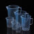 烧杯量杯50ml-5000ml毫升量杯加厚材质量筒塑料带刻度容量瓶 100ML (5只)