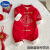 迪士尼（Disney）婴儿秋冬抓周礼服中国风男女宝宝加绒一岁生日百天满月周岁拜年服 红色【福兔款】 90