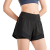德享夏季运动短裤女双层宽松跑步短裤训练速干透气健身瑜伽裤 黑色 XXL