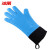 冰禹 BYlj-97 加厚防滑加厚硅胶手套 防护隔热五指手套 防滑耐磨劳保手套工作手套一双 蓝色
