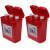 可拖的收纳箱摩托车保险杠工具箱置储物盒塑料水杯架可上锁桶 加厚大号红色两个