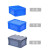物流箱加厚塑料周转箱带盖大小号转运箱储物箱长方形EU收纳箱 200-147物流箱 灰色+平盖