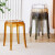 景彩 凳子家用塑料加厚成人高款方凳餐凳现代浴室透明可叠摞 DZ502加大加厚-茶黄色
