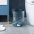 定制垃圾桶客厅亚克力PET透明厕所厨房创意大容量办公室卧室纸篓 16L灰蓝色 带压框(一个)