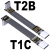 定制USB3.1扁平数据软排延长线 C公type-c弯角90度ADT gen2x1 10g T1C-T2B 13P 无电阻 10cm