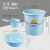 水桶塑料桶加厚手提学生储水洗澡洗衣装水桶厕所大号 大号蓝色30L高强力桶+盆+水勺