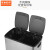 京洲实邦   商用脚踏式不锈钢分类环保大号垃圾桶B 钛黑色20L
