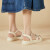 达芙妮（DAPHNE）凉鞋女夏季外穿仙女风一字带2023新款百搭时尚温柔沙滩鞋 米白 跟高3.5cm 39 标准码