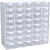 桌面物件整理收纳盒长方形抽屉式塑料盒子乐高DIY配件储存 B-2象牙白有隔板 (40个一组)