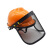 护目镜打草油锯安全帽子割草机防护用具隔音耳塞钢丝网面罩护腿围 安全帽(简易款)+护目镜