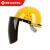 迈恻亦定制适用烧电焊防护罩脸部头戴式安全帽面罩焊工面屏焊帽子全脸打 灰色面屏+支架+黄色安全帽