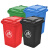 驼铃纵横 LJCL055 大垃圾桶 环卫加厚物业小区环保分类塑料带盖垃圾桶箱酒店大号商用 红色50L（无轮款）