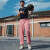 贵娇儿（GUIJIAOER）德鲁大叔美式复古运动裤男直筒抽绳篮球训练长裤粉色休闲卫裤宽松 欧汶粉色长裤 XL(175-180高.140-160斤)