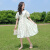 竹曼婉女童夏季短袖连衣裙时髦中大童洋气女孩公主裙韩版中长款儿童裙子 绿色 120cm