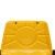 海斯迪克 gnjz-1313 垃圾桶 黄色废物桶 塑料垃圾桶带盖 100L加厚带轮