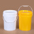特厚工业级水桶塑料桶密封桶油漆桶油墨桶胶桶桶小桶大桶机油桶带盖带提手L升KG公斤 5L-白色（带盖）