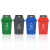 兰诗（LAUTEE）XDL-60B 新国标分类摇盖方形垃圾桶 物业环卫垃圾桶 60L蓝色-可回收物
