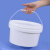 水杉10L白色椭圆形塑料桶打包桶带盖带提手钓鱼装鱼桶可座加厚塑料水桶密封桶包装桶	