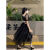 画章蓬蓬裙连衣裙成人礼服女18嵗公主裙子高级感法式欧根纱装2023年夏 黑色 M