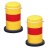 聚远 JUYUAN 钢管警示柱 黄红色隔离桩 路桩 铁立柱防撞柱 219×400mm 壁厚1.5 固定式 不含膨胀螺栓