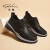 沙驰男鞋2023春季新款商务休闲鞋男士真皮系带软底超轻皮鞋 黑色X55123669Z-1 37