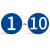 安燚  红底白字（1-20） 数字号码牌编号亚克力贴磁性号牌自粘磁力机器标牌圆牌序号牌GNG-521