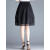 MZOG裙女网纱半身夏季2024新款高腰a字灯笼气质洋气小个子黑色短 黑色 M(建议80-100斤)