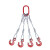 艾科堡 钢丝绳吊索具8吨4米4腿大开口钩压制钢丝绳组合吊具起重吊钩索具二肢三肢四肢AKB-GSS-08 红色