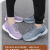 拓步森131款艾草健步鞋磁能疗振动健康按摩鞋男女款新款舒适除脚气脚臭 女-黑藕紫（正码） 35