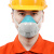 防尘口罩防工业粉尘过滤棉煤矿打磨电焊烟喷漆防毒面具 蓝色-1个+40片纤维棉