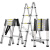 ONEVAN梯子折叠伸缩人字梯铝合金加厚工程便携室内多功能升降竹节梯 直梯5.5米(靠墙使用)