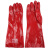君御 7940 红PVC手套40CM 耐酸碱防化手套 全浸塑植棉衬里防化手套 1打12付装 红色 均码