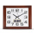 北极星（POLARIS）挂钟客厅家用智能钟办公室木纹电波时钟方形自动对时钟表47*37cm