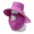 遮阳夏季女遮脸护颈工地农活户外垂钓轻盈透气小草莓披肩帽面罩采 紫色
