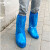 一次性鞋套防水雨天加厚长筒养殖场靴套防滑户外漂流耐磨塑料脚套  蓝色橡皮筋款（20只）