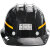 矿山专用玻璃钢矿工反光条三道筋安全帽抗砸可印字挂矿灯煤矿头盔 SA3020黑色