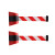 立采 塑料挂壁式警戒线红黑壳 红白相间带 挂墙隔离带伸缩带排队 5米 1个价