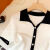 京蝌蝌女士夏装洋气点的专柜小香风polo领冰丝针织衫夏款短袖t 杏色 品质 M 建议80-100斤