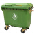 660升环卫大容量大型盖带轮绿色车垃圾箱小区l 660升特厚进口料绿色带轮无盖