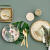 诺生集品 丹麦Bloomingville北欧金色花纹陶瓷平盘早餐盘 描金餐具家用餐具 菠萝盘25cm