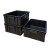 周转箱黑色整理收纳箱塑料物料盒pp塑胶箱零件盒无盖 23号(510*370*210)