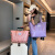 罗特艾蒂带轮子的行李箱带万向轮的旅行包大容量便携行李袋收纳包牛津布旅 浅粉色[无轮款+双层扩容] 大