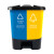 标燕 【20L蓝色可回收物+黄色其他垃圾】新国标北京桶分类垃圾桶双桶脚踏式垃圾桶带盖ZTTLJT-YL775