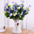 假花摆件大的郁金香玫瑰假花仿真花束装饰品房间摆设室内 升级款郁金香--蓝+瓶 0支