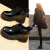 奢驰路易（SECHILOUIS）内增高小皮鞋女款2024新款春季女鞋子漆皮单鞋黑色厚底乐福鞋10cm 黑色 34