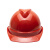 吉象 安全帽 V2 新国标V型透气ABS 防砸建筑工程工地加厚电力施工抗冲击 红色